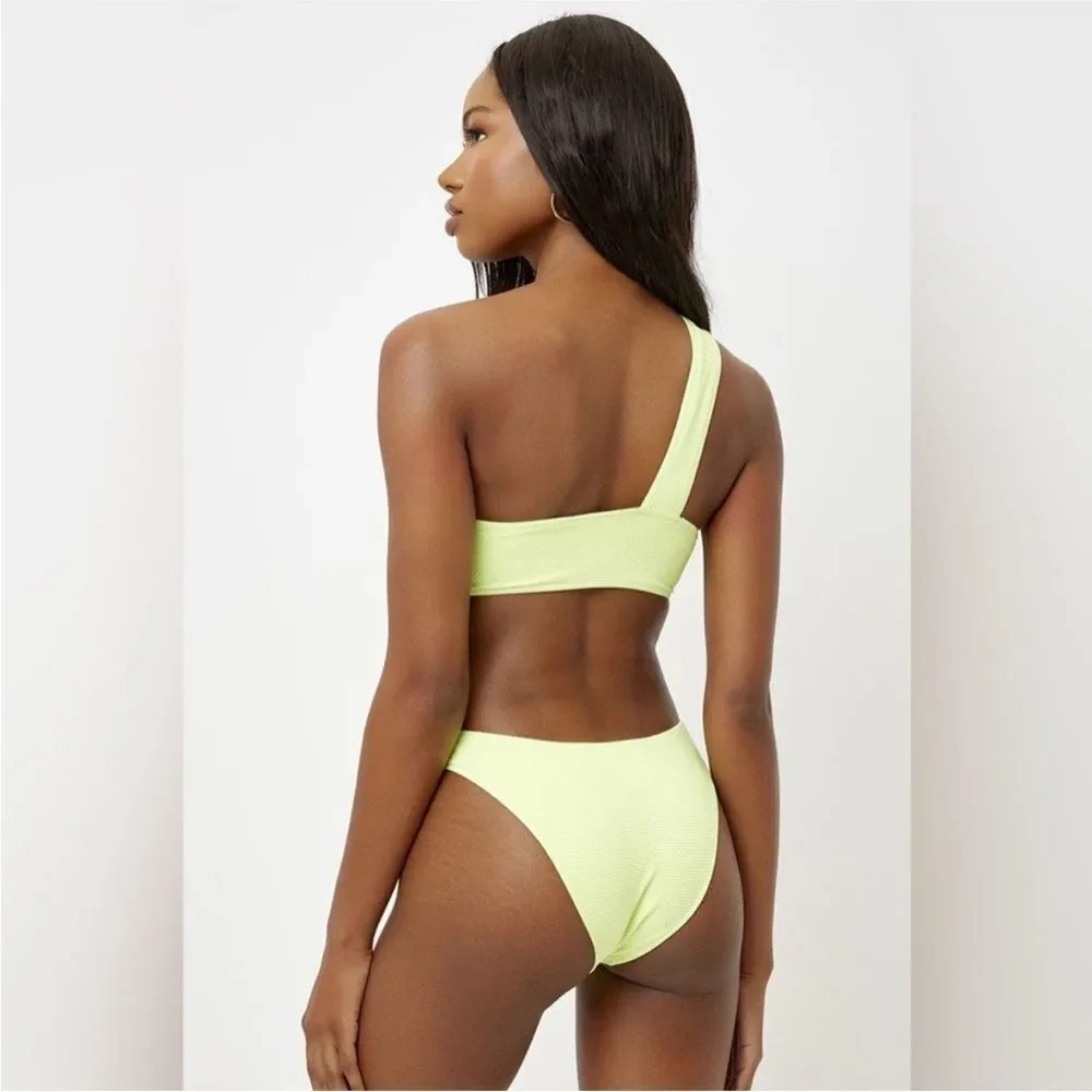 NWT Frankie’s Bikinis zuma brikini top in sundance bright lemon lime